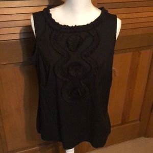 Alfani black cotton top with size zipper